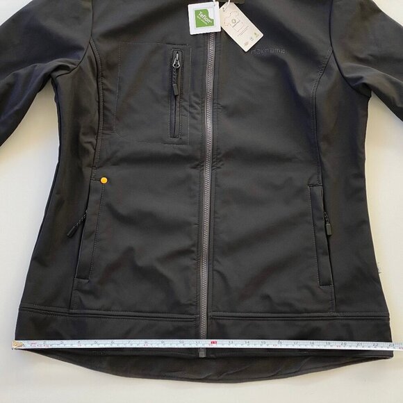 NWT Soft Shell Jacket Womens L Windproof Fleece Lined Zip Up Outdoor Black - Picture 13 of 14